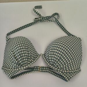 Checkered Halter Bikini Top